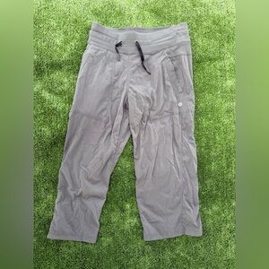 Lululemon Athletica Studio Crop Pants, Grey Pinstriped Size 4